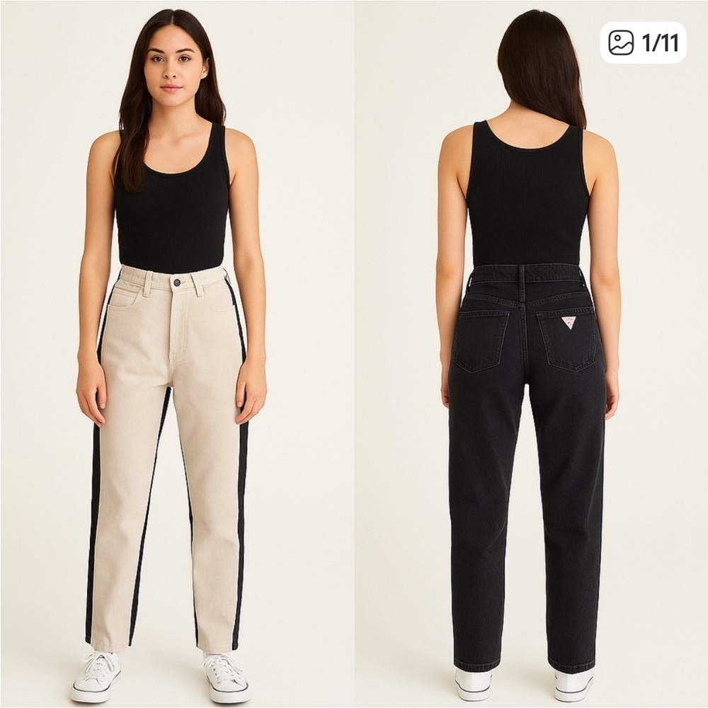 Guess vintage Jeans in Cream and Black